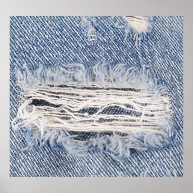 Affiche Texture de jean déchiré (Devant)