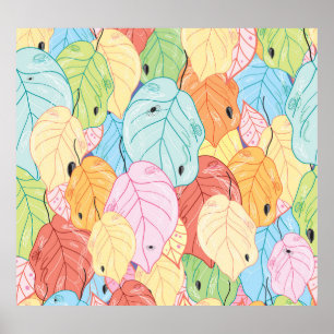 Affiche Texture De La Feuille Lumineuse : La Nature Inspir