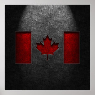 Affiche Texture de la pierre du drapeau canadien