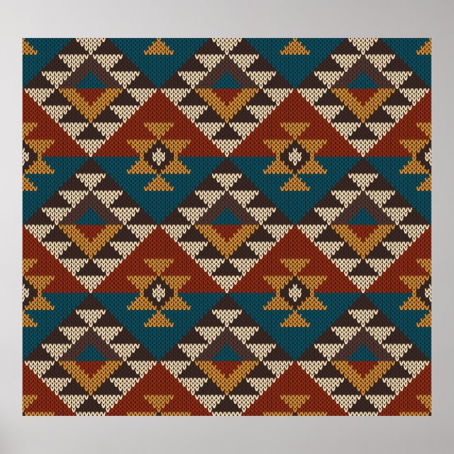 Affiche Texture de laine aztèque Tribal. (Devant)