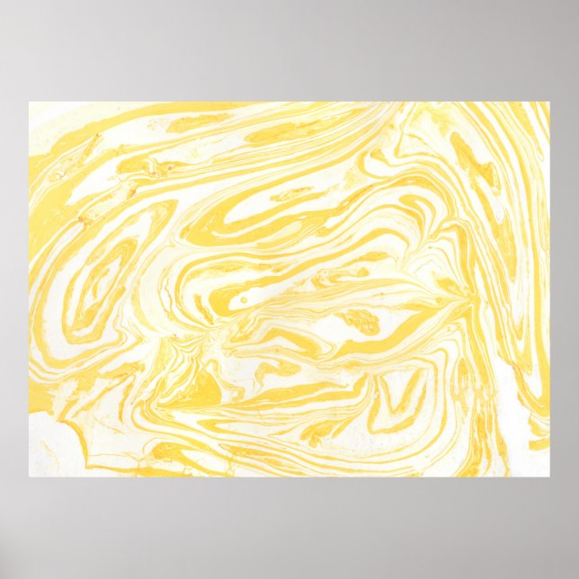 Affiche Texture de marbre jaune. Main dessinée (Devant)