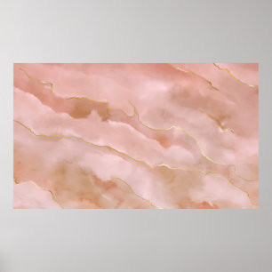 Affiche Texture de marbre liquide rose