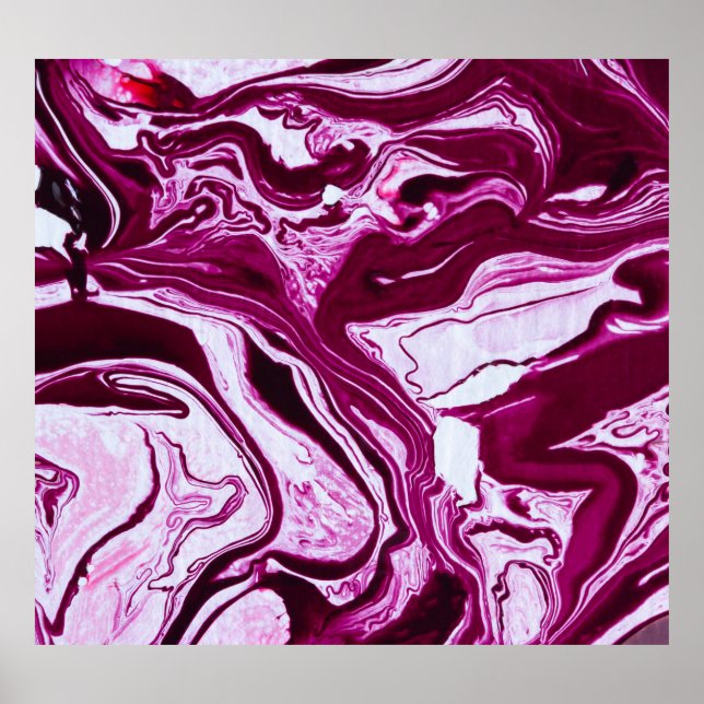 Affiche Texture de marbre magenta : Art Abstrait des fluid (Devant)