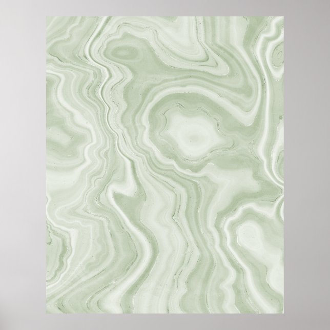 Affiche Texture de marbre vert Sage (Devant)