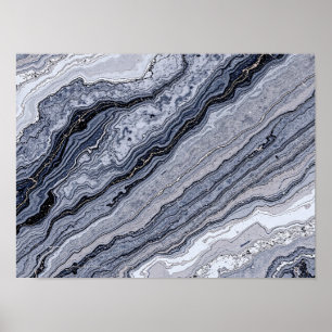 Affiche Texture de pierre de marbre gris bleu marine abstr