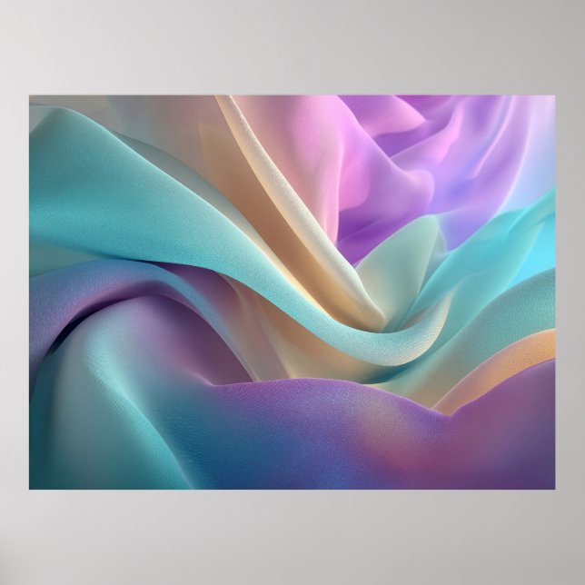 Affiche Texture de tissu abstrait dans des tons pastel (Devant)