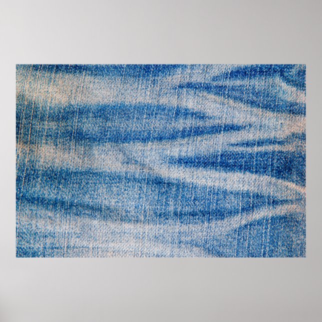 Affiche texture de tissu de jeans bleu, fond textile (Devant)