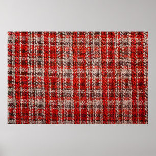 Affiche Texture de tissu tartan rouge utile comme arrière-