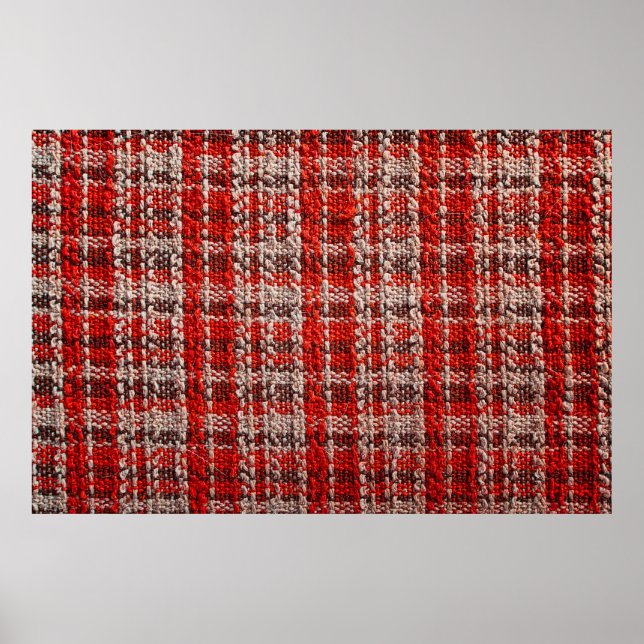 Affiche Texture de tissu tartan rouge utile comme arrière- (Devant)