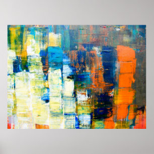 Affiche Texture de toile peinte. Ombrage rouge et bleu sur