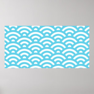Affiche Texture de vagues d'océan bleu