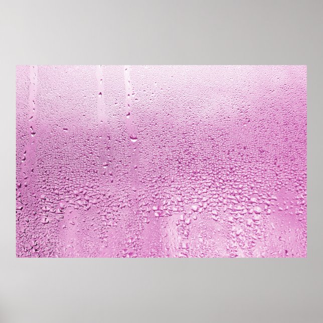 Affiche Texture d'une goutte de pluie sur un verre mouillé (Devant)