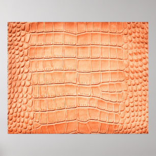 Affiche Texture en cuir de reptile orange