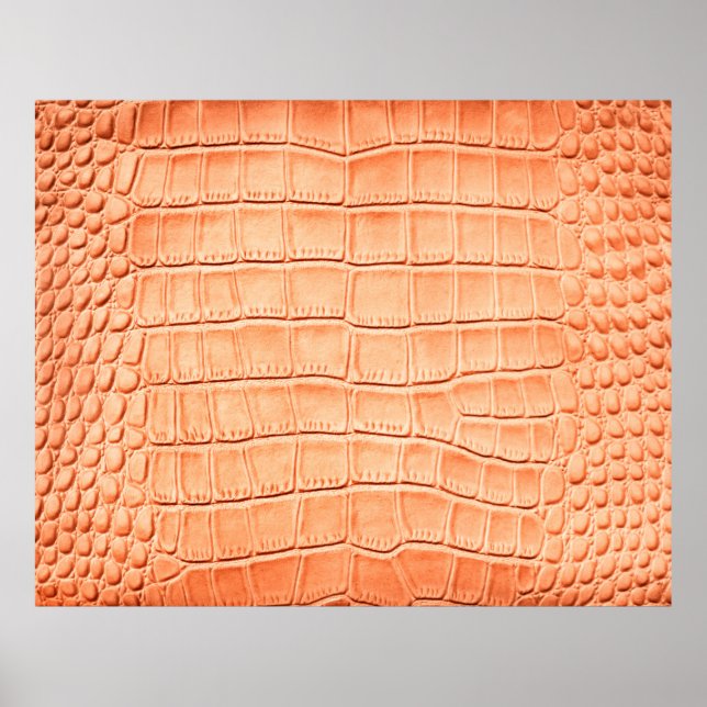 Affiche Texture en cuir de reptile orange (Devant)