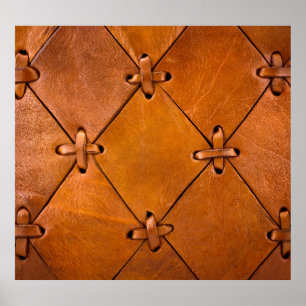 Affiche Texture en cuir, détails de selvage naturel.