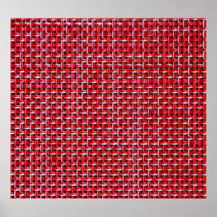 Affiche Texture en rotin en rotin en bambou rouge