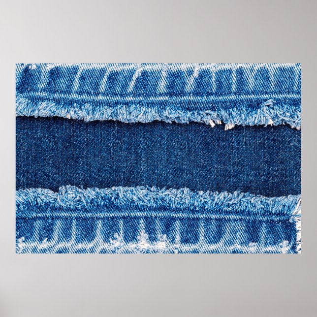 Affiche Texture en tissu de jean denim bleu (Devant)