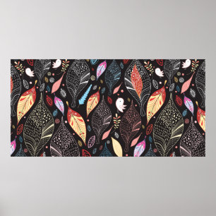 Affiche texture foliaire d'automne