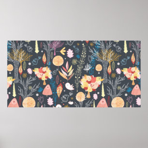 Affiche texture forêt automnale