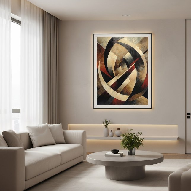 Affiche Texture géométrique abstraite en bois (Créateur téléchargé)