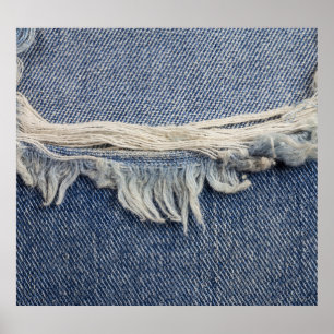 Affiche Texture jean déchiré, arrière - plan élégant.