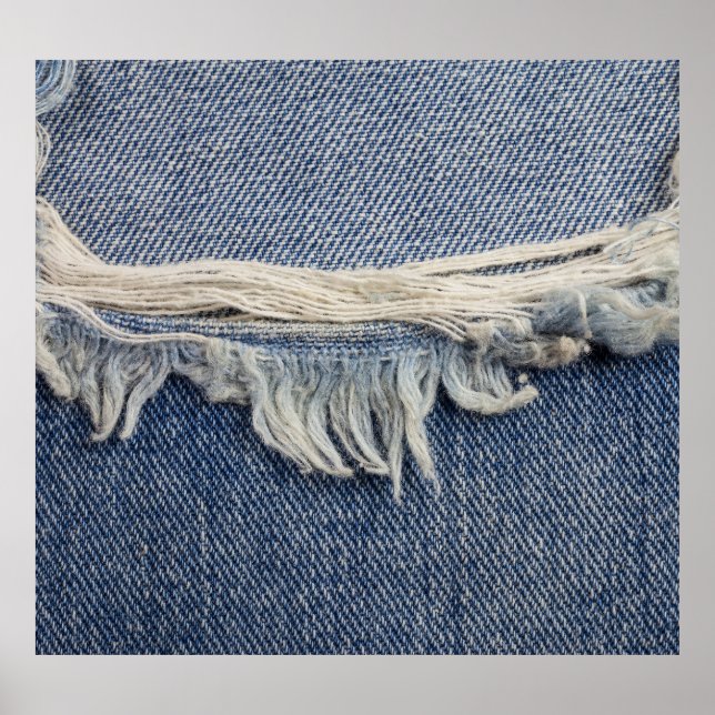 Affiche Texture jean déchiré, arrière - plan élégant. (Devant)