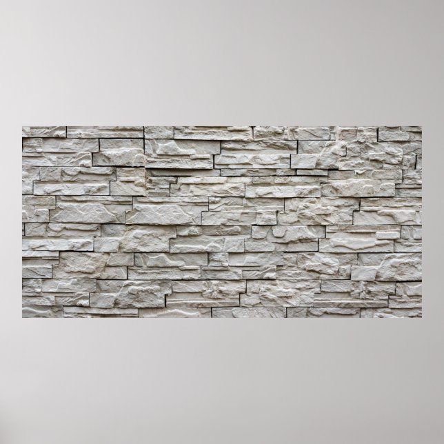 Affiche texture motif de mur de briques blanches (Devant)