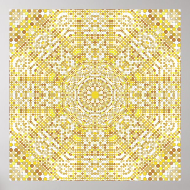 Affiche Texture motif or avec mosaïques dorées dans le By (Devant)