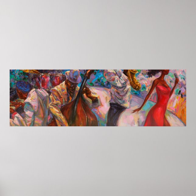 Affiche texture, peinture à l'huile, art, jazz, blues, tra (Devant)