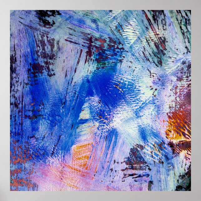 Affiche texture raster acrylique différente mono multicolo (Devant)