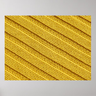 Affiche Texture textile tricotée colorée. Jaune.