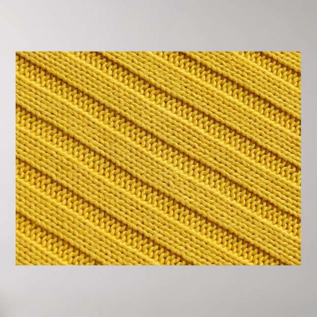 Affiche Texture textile tricotée colorée. Jaune. (Devant)