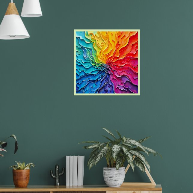 Affiche Textured Rainbow Swirl Art (Salon 1)