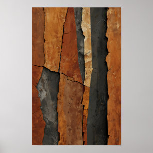 Affiche Textures à craquage vertical dans les tons de la T