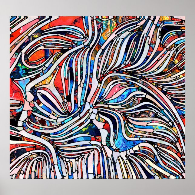 Affiche Textures brisées : Unité de verre tendue (Devant)