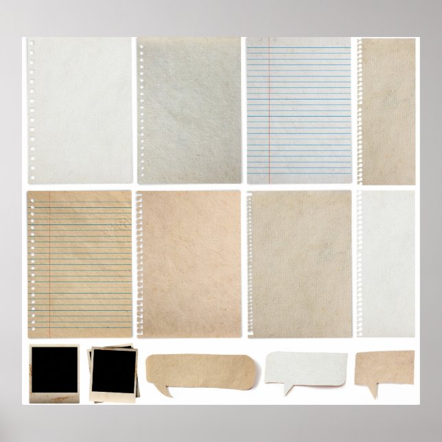 Affiche Textures papier Éléments de conception Arrière - p (Devant)