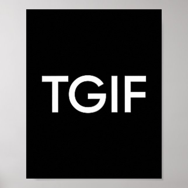 Affiche Tgif Drôle Merci Dieu Vendredi Déclaration Hommes  (Devant)