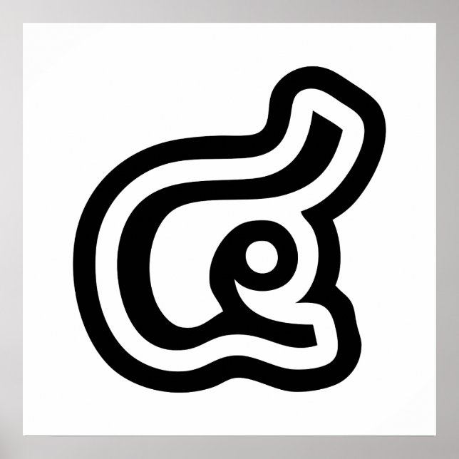 Affiche Thaïlande Numéro 4 / Quatre / ๔ (Voir/Si) Script t (Devant)