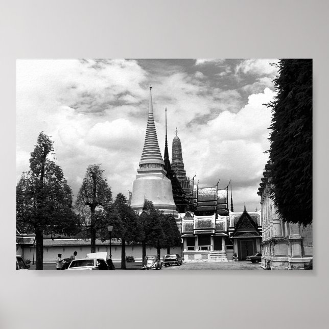 Affiche Thaïlande vintage Bangkok Chapelle Palais Royal (Devant)