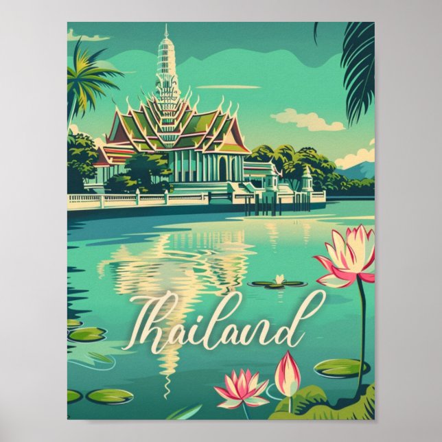 Affiche Thaïlande Vintage célèbre Travel Place (Devant)