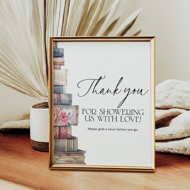 Affiche Thank You Favor Storybook New Chapter Shower (Créateur téléchargé)
