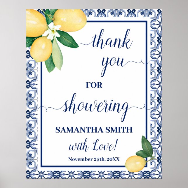 Affiche Thank you for Showering Bride Mediterranean Shower (Devant)