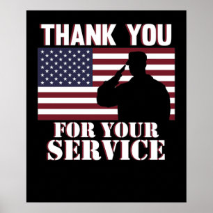 Affiche Thank You For Your Service Happy Veterans Day