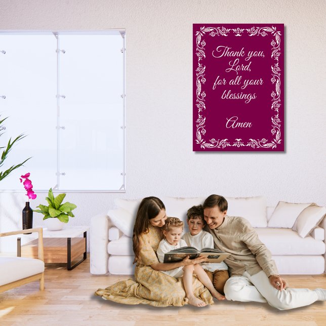 Affiche Thank You Lord Blessings Prayer Custom Burgundy  (Créateur téléchargé)