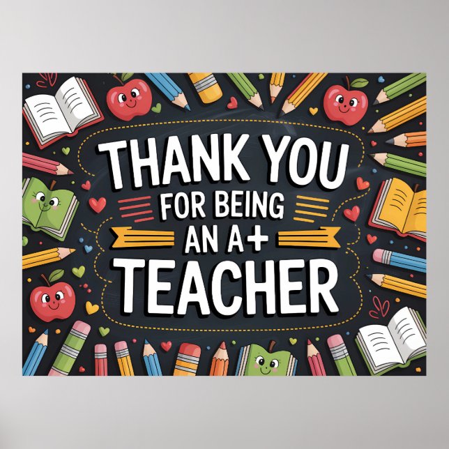 Affiche Thank you Teacher Appreciation  (Devant)