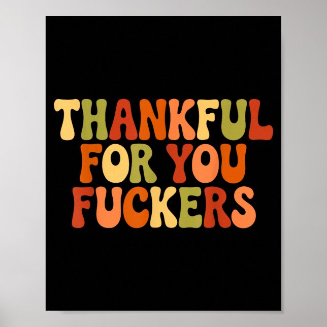 Affiche Thankful For You Forers Thanksgiving Happy Turkey  (Devant)