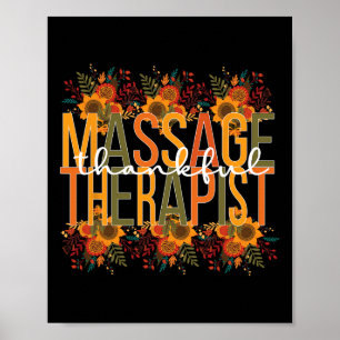 Affiche Thankful Massage Thanksgiving Massage The