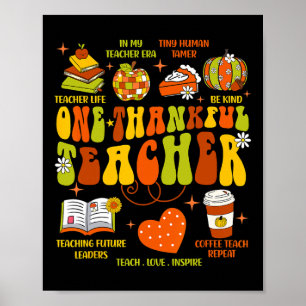 Affiche Thanksgi, enseignant Super rétro