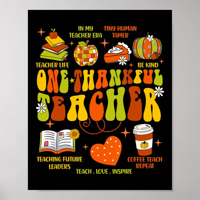 Affiche Thanksgi, enseignant Super rétro (Devant)
