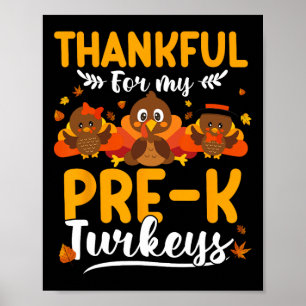 Affiche Thanksgiving Automne automne Merci Mes clés Pré-k